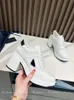 New Designer Women Casual Dress Shoes High Heels 8cm Fashion Sneakers Design Classic White Black Woman Triangle Letters Shoe Sneaker Origin Quality Genuine Leather