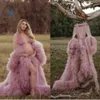 Party Dresses Unique Prom Custom Made Tulle Maternity Robes Women Poshoot Evening Gowns Fluffy Tiered Robe Formal Dress 221128