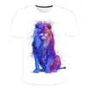 Мужские рубашки T 2022 Летний стиль 3D Lion Tiger Print Fit Fit Fusmant Casual Animal O-образное ореалирование хип-хоп с короткими рукавами