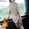 Party Dresses Women's Autumn Vintage Casual Floral O-Neck 4XL Bodycon Elegant Long Vestidos for Women vestidos de mujer 221128