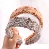 Hoofdbanden Winter MixColor Furry Hair Hoop Bezel Hoofdbanden Simple Widebrimmed Cute Mode Bands Dames Accessoires Druppel Dh6tc