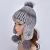 Boinas de chapéu feminino inverno rex pêrea protetora de orelha bonitos tricotados russos bombas de qualidade chapéus de moda
