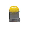 Depolama Şişeleri Yüksek kaliteli taşınabilir bal şişesi 2kg/2,5kg/3kg evcil hayvan gıda sınıfı sarı flip üst kapaklar 2pcs/4pcs için plastik kavanoz