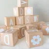 Decorative Objects Figurines 26Pcs bet Building Blocks Wood Beech Letters Cubes Children Toddler Early Eonal Learning Toys Baby Nursery Room Decor 221129