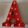 Decorative Objects Figurines LED Alphabet Lights Large Warm Red Letters Light Up Names Wedding Lights Decor Party Birthday Signs Valentine's Day Celebration 221129