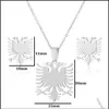 Pendant Necklaces Statement Eagle Steel Necklaces Delicate Fashion Albanian Flag Double Headed Bird Choker Pendants For Men Dhgarden Dhrxo