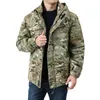 Mens Down Parkas Bomber Jackets Outwear Hooded Zip Up Vintage Winter Military Mane Camoflage Green vadderad kappa Högkvalitet 221129