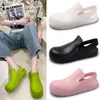 Sandals Flat Bottom Round Toe Women Summer EVA Non-slip Jelly Shoes Candy Color Rain Boots
