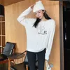 Design Women suéteres clássicos letra bordado malhas de inverno suéter quente tops soltos pullover lazer roupas de moda de vestuário s-xl