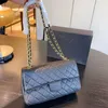 CC Luxusmarke Schulter Vintage Klassische Frauen Klappen Sie Diamantgitter Leder mit großer Kapazität Handtasche Kartenhalter Key Po