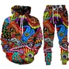 Suisses de survêtement masculines Colorful Trippy Weeds 3D Sweat à capuche / pantalon imprimé / costume Men Femmes Sweat-shirt décontracté.