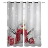 Curtain Christmas Snowman Gift Curtains For Living Room Kids Bedroom Decorative Window Treatment Blinds Drapes Kitchen