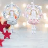 Decorative Flowers Beauty Wreath Pendant Wear-resistant Angel Christmas Scene Layout Cute Xmas Tree Craft