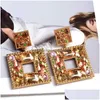 Dangle Chandelier Square Metal Colorf Crystal Dangle Earrings Fashion Glass Pendant Earring Jewelry Accessories For Women Drop Deli Dhori