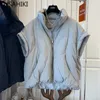 Wo Kusahiki 패션 지퍼 스탠드 목 짧은 파카스 양복 조끼 한국 가을 겨울 여성 재킷 인과 유출 조끼 221129