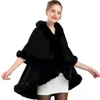 Damenfell 1007 # Europäischer und amerikanischer Herbst-Winter-Stil, verdickter Rex-Schal, Damen-Faux-Cape