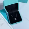 Luxury Pendant Necklace Brand Designer Victoria Top Sterling Silver Flower Crystal Zircon Charm Short Collar Choker With Box Party7824971