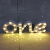 Decorative Objects Figurines ONE LED lights up wooden one sign cake smash first birthday po shoot pography prop 221129