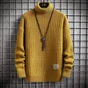 Herrtröjor vinter toppkvalitet turtleneck tröja tjock varm pullover casual s hög hals stickad male julhoppare 221129