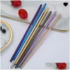 Drinking Straws 12X215Mm 304 Stainless Steel St 7 Colors Straight Milk Tea Reusable Colorf Drinking Bar Tool 97 N2 Drop Delivery Hom Dhvim