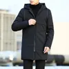 Mens Down Parkas Kurtki jesienne Zimowe Trench Płaszcz swobodny zagęszcza ciepła kurtka z kapturem męska wiatrowa odzież zewnętrzna płaszcz 6xl 221129