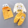 2022 Autumn Inverno Inverno New Children Sets Boys and Girls Cartoon Urrador Colegados Capuzes calças de três peças Moda da moda Casual Casual Trendência