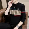 Oversized Men's Sweater Luxury New red black striped Sweaters Casual Branded Harajuku Pullover Plus Size Streetwear Blouses