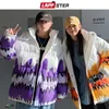 Mens Down Parka LAPPSTER Uomo Harajuku Oversize Vintage Puffer Jacket Streetwear Inverno Con Cappuccio Maschio Y2k Casual Warm Bubble Coat 221129