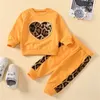 Autunno Inverno Bambini Neonate Vestiti Set Bambini Tute leopardate Felpe con cappuccio a maniche lunghe Pantaloni Abiti per bebè