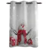 Curtain Christmas Snowman Gift Curtains For Living Room Kids Bedroom Decorative Window Treatment Blinds Drapes Kitchen