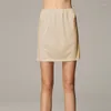 Women's Sleepwear Women Petticoat Skirts Elastic Waist Half Slip Underskirt Lady Crinoline Milk Silk Lace Commuter Office Ladies Skirt