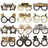 Party Decoration 2023 Happy New Year Paper Photo Booth Props Frame Glasses Set Eve Party Merry Christmas Decorations For Home Ornaments Xmas