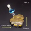 Pendant Necklaces Hermosa Jewelry Wonderful Stripe Jasper Ocean Blue Topaz Silver Color Charm Necklace For Women Gifts 20224812