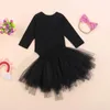 Roupas Conjuntos de roupas Citgeeautumn Halloween infantil meninas roupas de desenho animado impressão de manga longa Tule de tule tule lantejouno