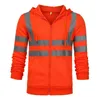 Mens Jackets Men Stripe Patchwork Hooded Jacket Ski Hoodies Reflective Visibility Workwear Coat Color Block High Quality Clothing 221129