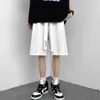 Shorts masculinos Summer Drawstring Moda verde preto branco casual s streetwear solto hip hop wide perna m-2xl t2211129