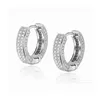 Hoop Huggie 18K Plaqué Or Cuivre Zircon Hoop Boucles D'oreilles Hommes Femmes Hip Hop Bijoux Glacé Boucles D'oreilles Bling Diamant Boucle D'oreille Pour Dhtsk