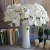 Fiori decorativi Lunghezza 100 cm Artificiale Bianco Phalaenopsis Seta Farfalla Fiore di orchidea Per Natale Ornamento per la casa Decorazioni per feste