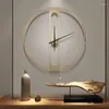 Duvar saatleri metal oturma odası için büyük saat altın sessiz nordic ev izleme mekanizması yaratıcı lüks dekoratif