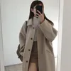 Misto lana da donna Cappotto lungo nero Donna invernale spesso coreano Corto con velluto Parka da donna in lana di media lunghezza Avvolgente Autunno 221129