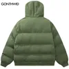 Mens Down Parkas Hiver À Capuche Vestes Streetwear Broderie Lettre Épaissir Chaud Bulle Rembourré Solide Couleur Manteaux Harajuku Puffer Outwear 221129