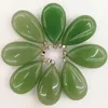 Hänge halsband grossist naturlig grön Aventurine Stone Pendants Charms Big Water Drop för smycken Making 10st/Lot