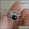 Band Rings Spider Sier Rings 925 Sterling Natural Black Sapphire Ring Personlig kvinnor Bröllopsfest smycken Drop Delivery Dhgarden Dhrtm