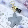 Chave Rings Creative PU Leather Tassel Key Ring fofo pingente de bolsa cinco pontos estelares chaveiros de carmo