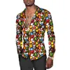 Men s Casual Shirts Funny Christmas Theme 3D Print Butttton Long Sleeve Streetwear Tops Unisex Holiday Party Chic Hawaiian Shirt 221128