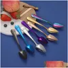 Spoons Stainless Steel Spoon Fruit Scra Mud Bilateral Serrated Household Baby Food Supplement Dredging B3 Drop Delivery Home Garden Dhczq