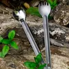 Dinnerware Sets Tiartisan Kitchen Accessories Matte/Glossy Finish Titanium 215mm Long Handle Spork For Outdoor Camping Hiking Or Home Use