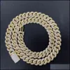 Colares de pingentes colares 18 polegadas 10mm 925 SERLING SIER cenário gelado Moissanite Diamond Hip Hop Chain Link Miam Dhgar8551964