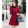 Kvinnors ull blandar uhytgf Autumn och Winter Jacket Womens kläder Medium Längd En Coats Slim Wild Elegant Female Korean Outerwear 3XL124 221128