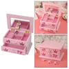 Jewelry Pouches Princess Music Box Ring Bracelets Storage Organizer Case Vinity Dresser Wedding Valentine's Day Musical Gift